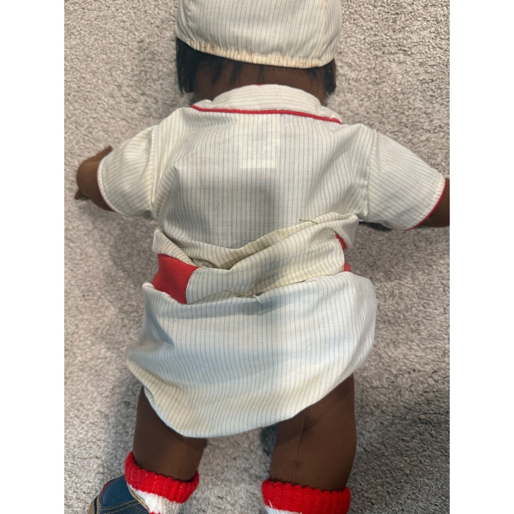 Vintage Reggie Baseball Doll "Go Team" Outfit Red Trim anatomical boy - Picture 5 of 6